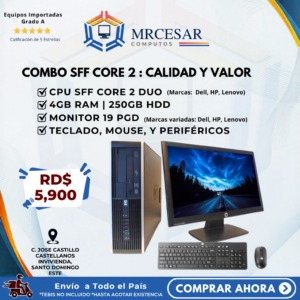 PC Completa Core 2 Duo + Monitor 19"