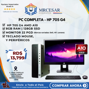 PC Completa HP EliteDesk 705 G4 + Monitor 22"